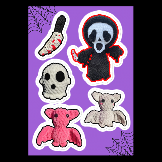 Spooky Crochet Sticker Sheet