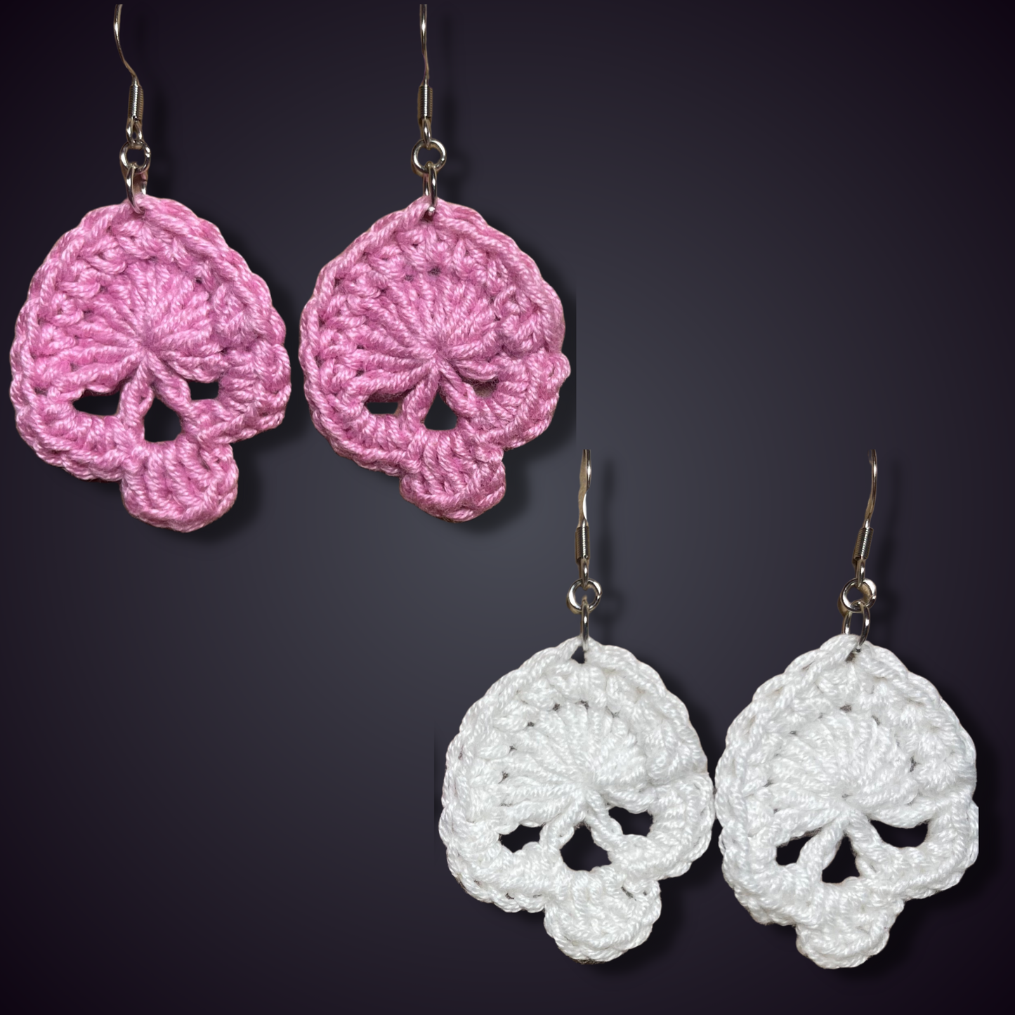 Crochet Skull Earrings
