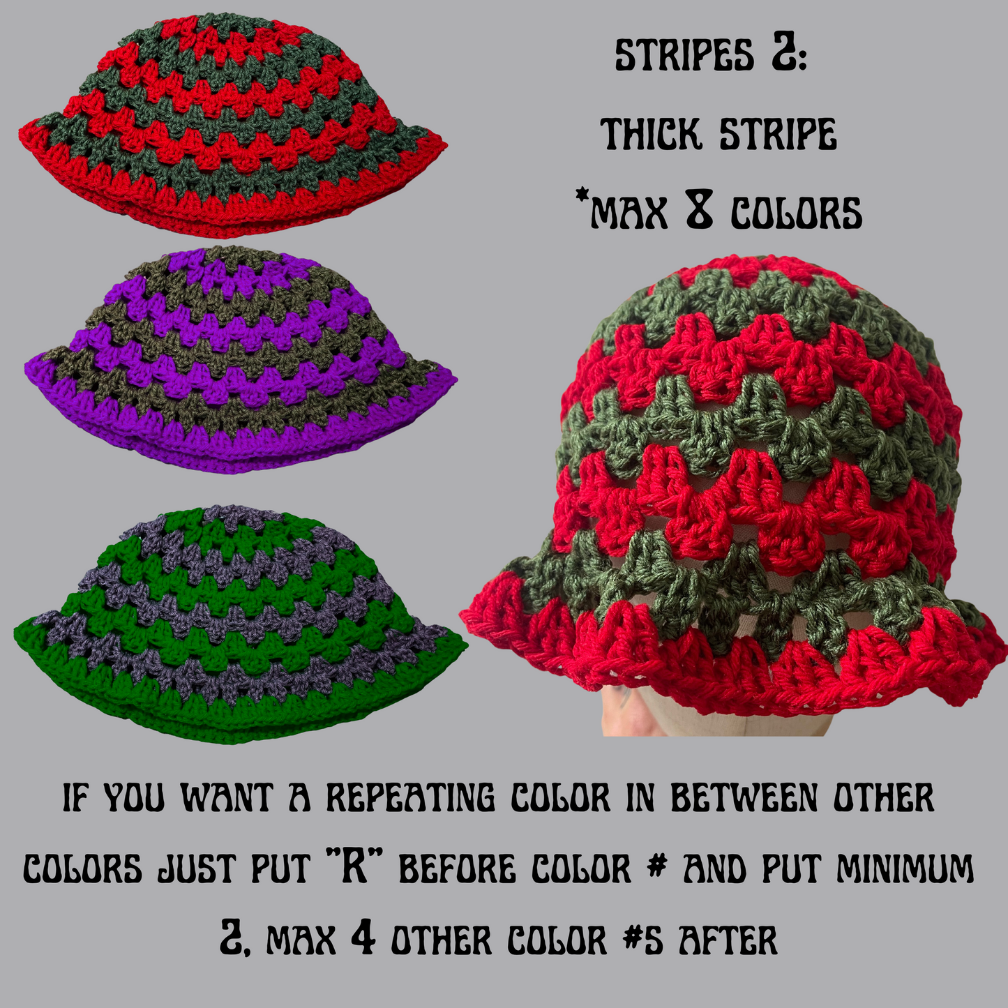 Granny Stitch Bucket Hats - any color