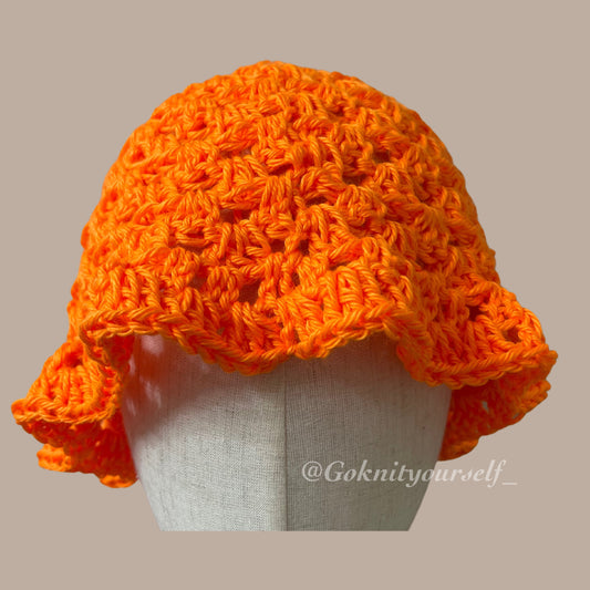 Neon Orange Bucket Hat (Black Light Approved)